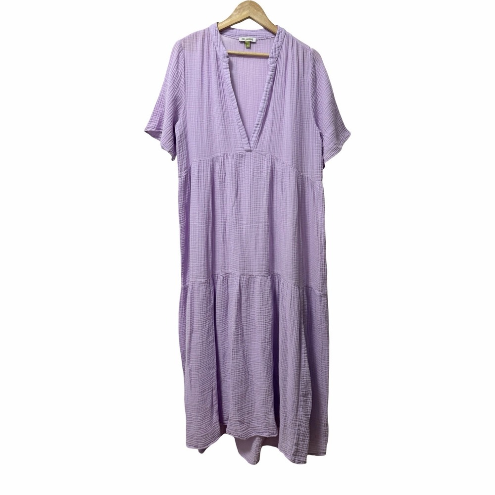 Anthropologie Celandine Kallie Gauze Maxi Dress Size L Lavender Beach Swim Cover
